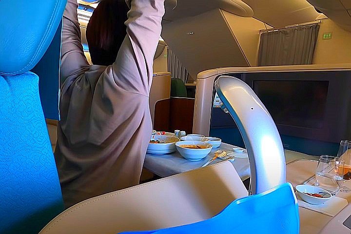 大韩航空头等舱机内配餐水平【小艺】