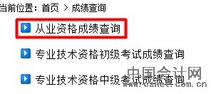 2015年第三季山西会计从业资格考试成绩查询入口