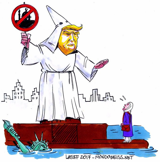 法汉双语:16张漫画解读特朗普和他的反移民法