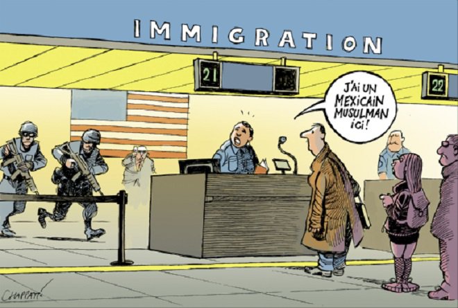 法汉双语:16张漫画解读特朗普和他的反移民法