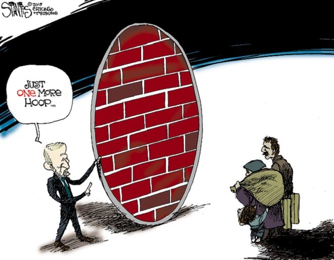 法汉双语:16张漫画解读特朗普和他的反移民法令_新沪江法语网_法语学习门户