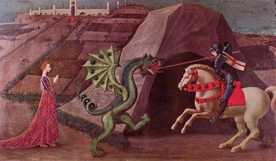 paolo ucello的画作《圣乔治屠龙》,jacquemart-andré博物馆