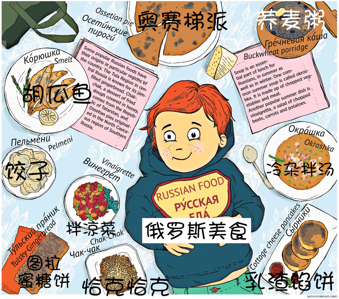 漫画教你学俄语:俄罗斯美食