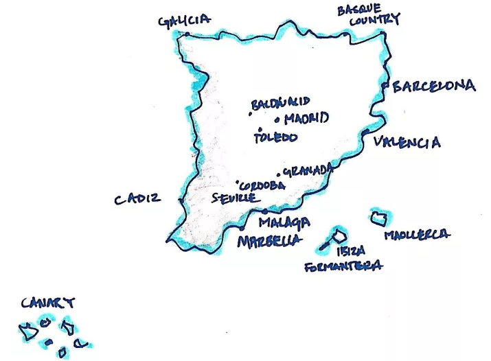 这些灵魂画手笔下的西班牙地图,地理老师看了想打人!