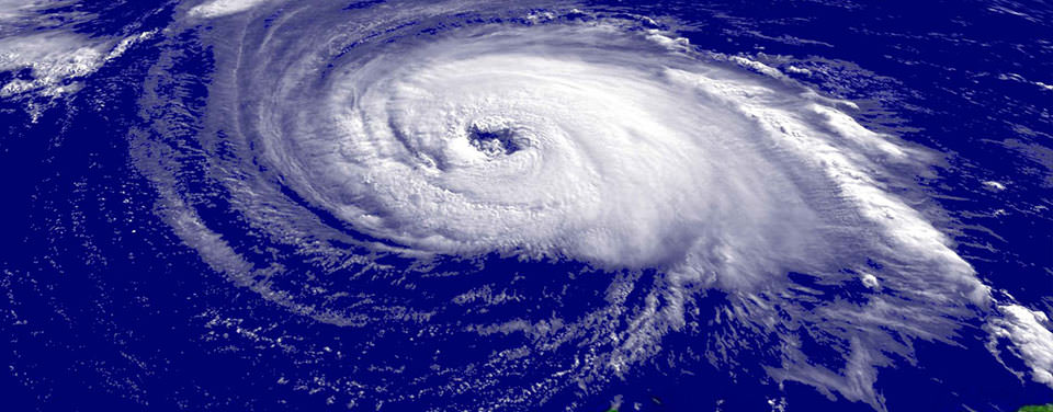 a close-up satellite image of hurricane isabel taken on sept.