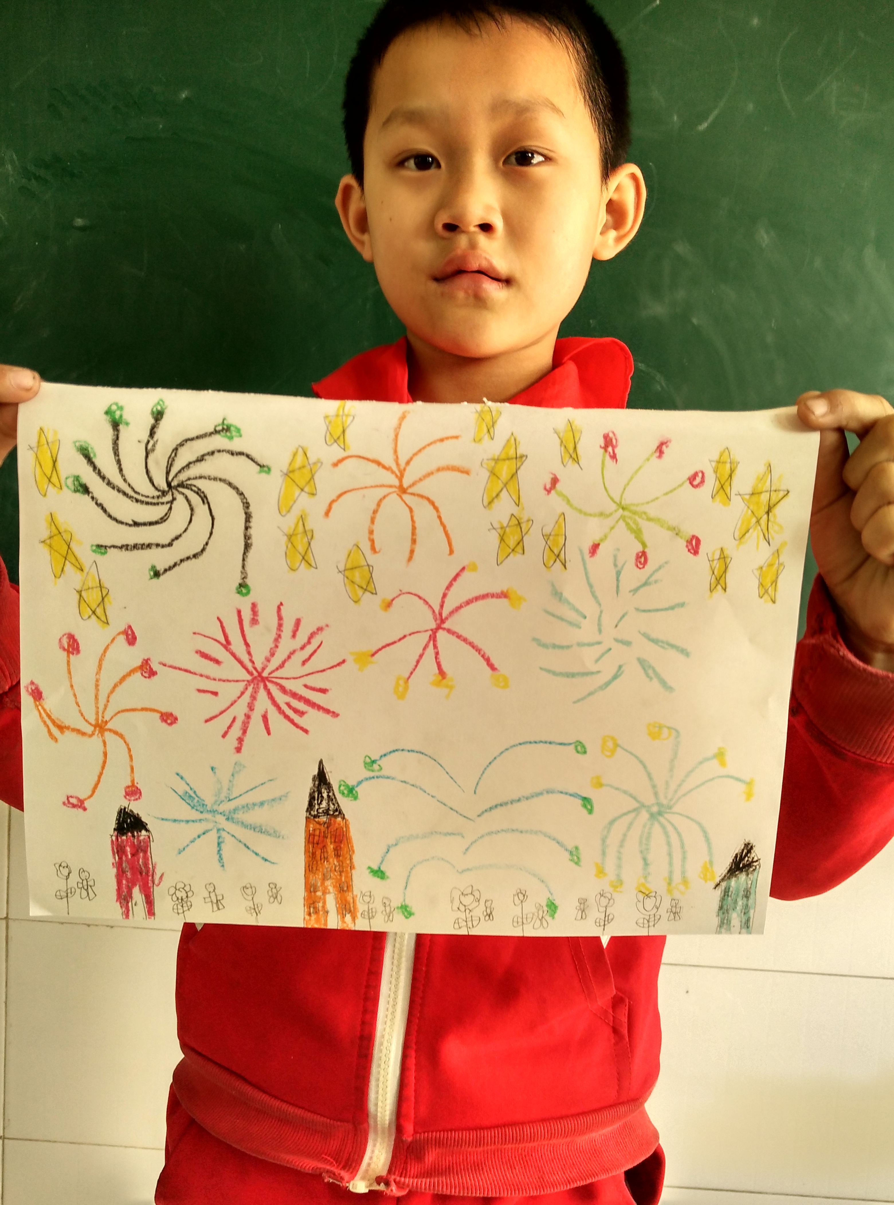 二五彩美术课图片的小学烟花_美丽小学乡村_年级西丰图片