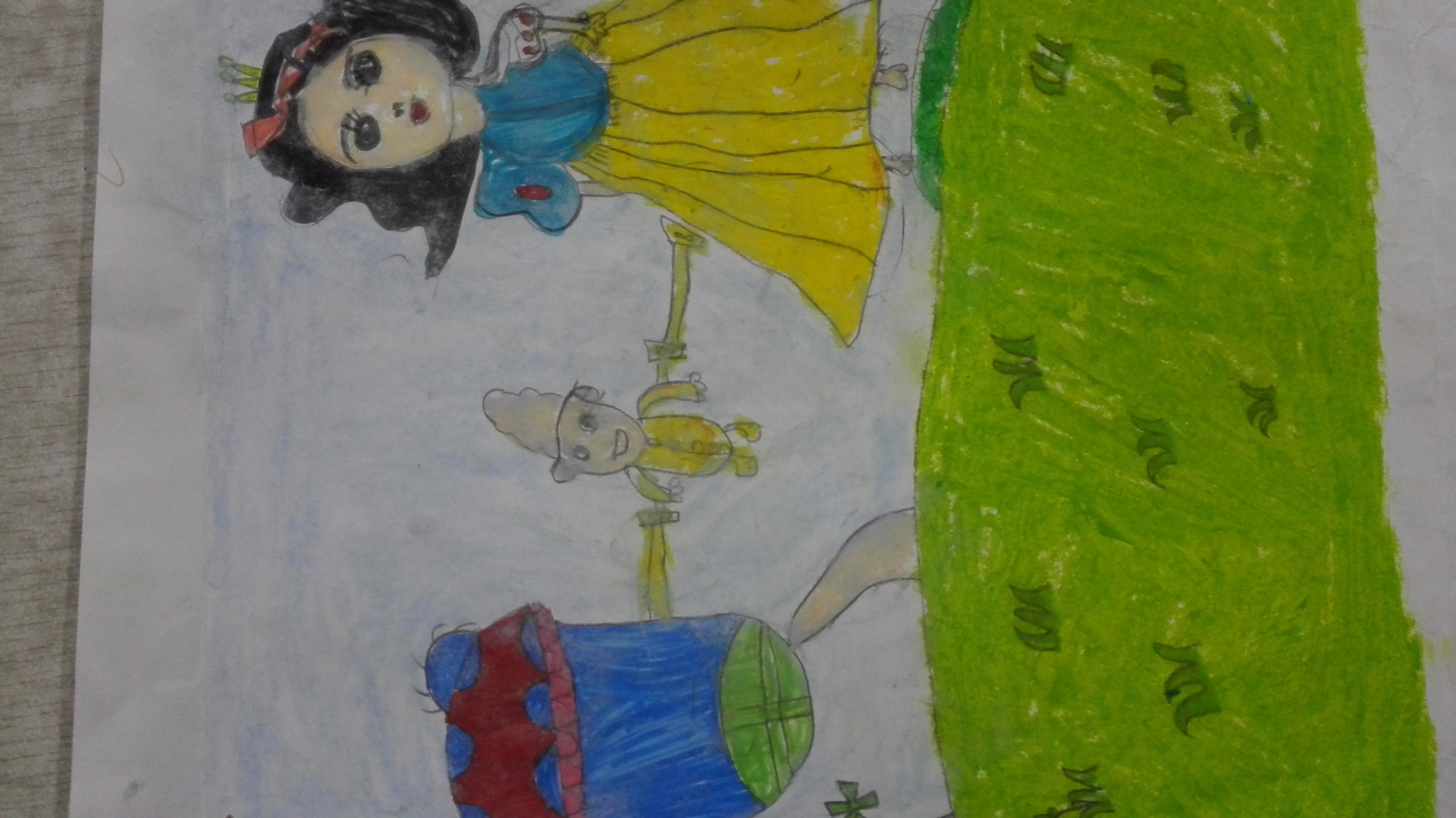 三四年级美术白雪公主绘画作品