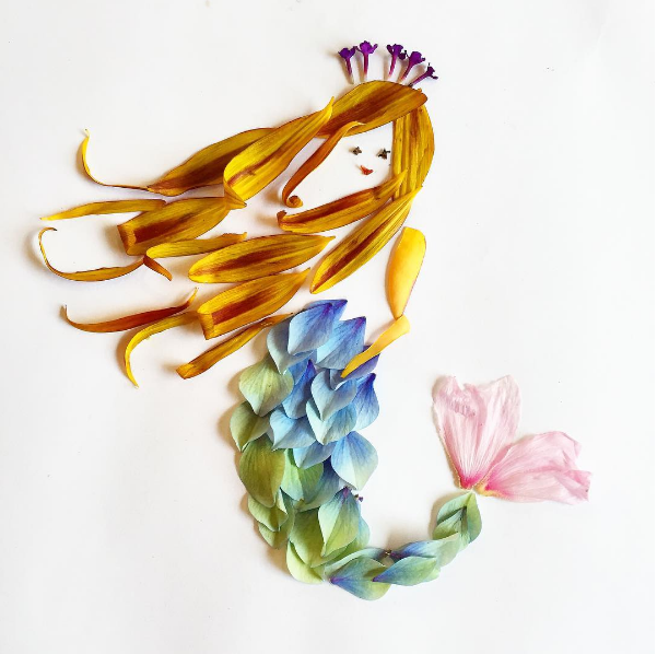 用花瓣画画是一种怎样的体验:超灵动作品