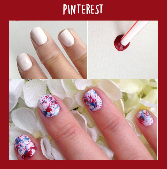 用吸管吸指甲油打造家庭美甲师绚烂美甲效果