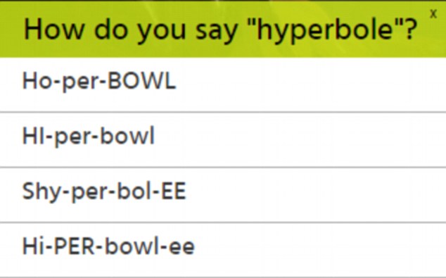 3. 你怎么读"hyperbole"(夸张的语句)?