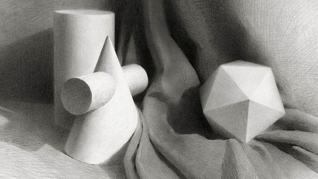 三个石膏体的组合画法