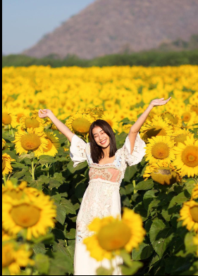 美女就要配鲜花 各位仙女们快来学学泰国女星怎么和鲜花合照吧!